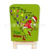 Cartoon Grinch Plush Chair Back Cover for Christmas Party Decor