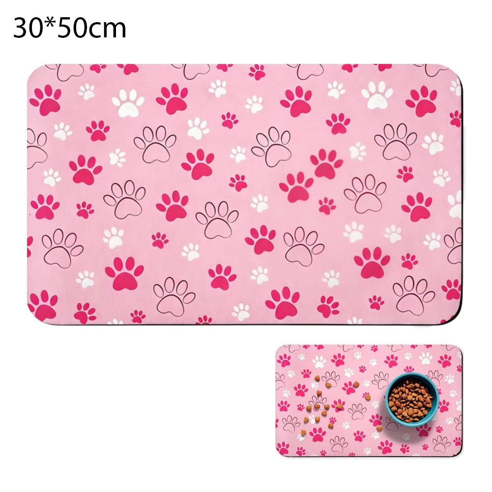 

Cute Cartoon Pet Floor Mats Non-Slip Water Absorption Wear-Resistant Easy Maintenance Dog And Cat Food Mats