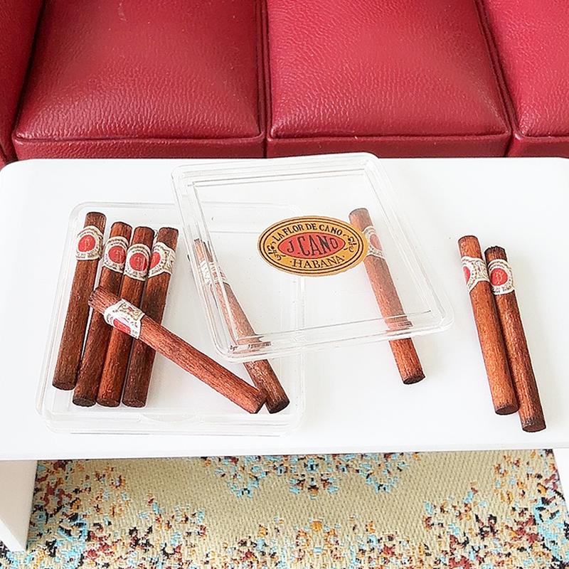 1/12 Dollhouse Miniature Cigar Case Doll Home Decoration Dolls House Micro Scene Photo Props Pretend Play Toy