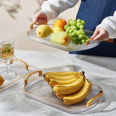 1Pcs Desk Organizer Serving Tray For Kitchen Home Dining Room Bedroom Office Makeup Tray Fruit Tray with Handles Multipurpose