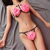 Passionate Rose Flower Lingerie Set: Hollow-Out Bra & Bikini Pajama