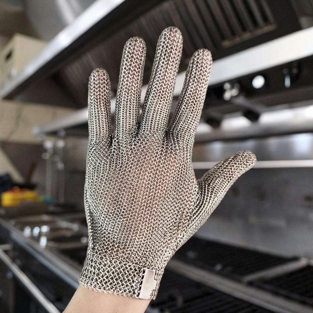OEM Industriële Stalen Kettingmail Veiligheidshandschoenen Aanpasbaar Fabriek Direct Snijbestendige Werkhandschoen Anti-Snijhandschoenen