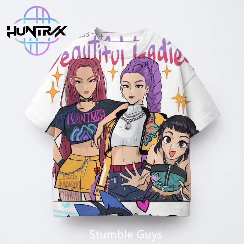 Kpop Dämonenjäger Sommer Kinder 3D Cartoon Kurzarm Lässig Mode Jungen Mädchen T-Shirt Anime Kleidung