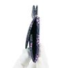 Indenya Inden Coin Hydrangea Navy Blue X Purple Calico X Gray Lacquer 8002 Purse, Deerskin, Miso, Pattern,