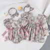 Baby Girl Summer Romper: Short-Sleeve Pure Cotton Bodysuit & Dress Outfit Set