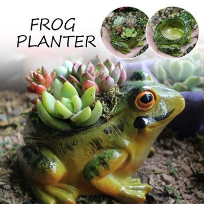 Thickened Frog Flower Pot Resin Plant Planter Art Potted Plants Frog Succulent Plant Pots  Garden