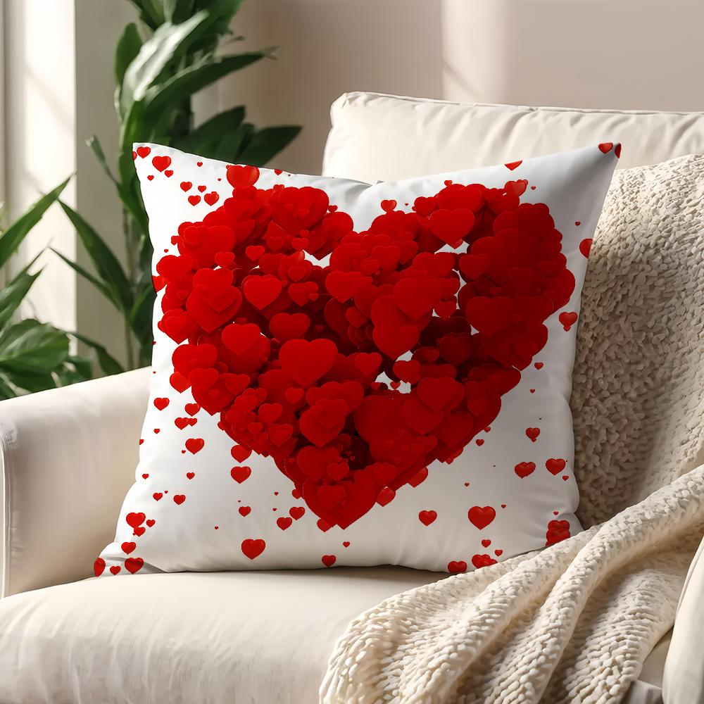 Romantic Valentines Day Heart Patterns cushion cover For Pillow Printing Sofa Decoration Home Room Shop Office Nordic Simplicity