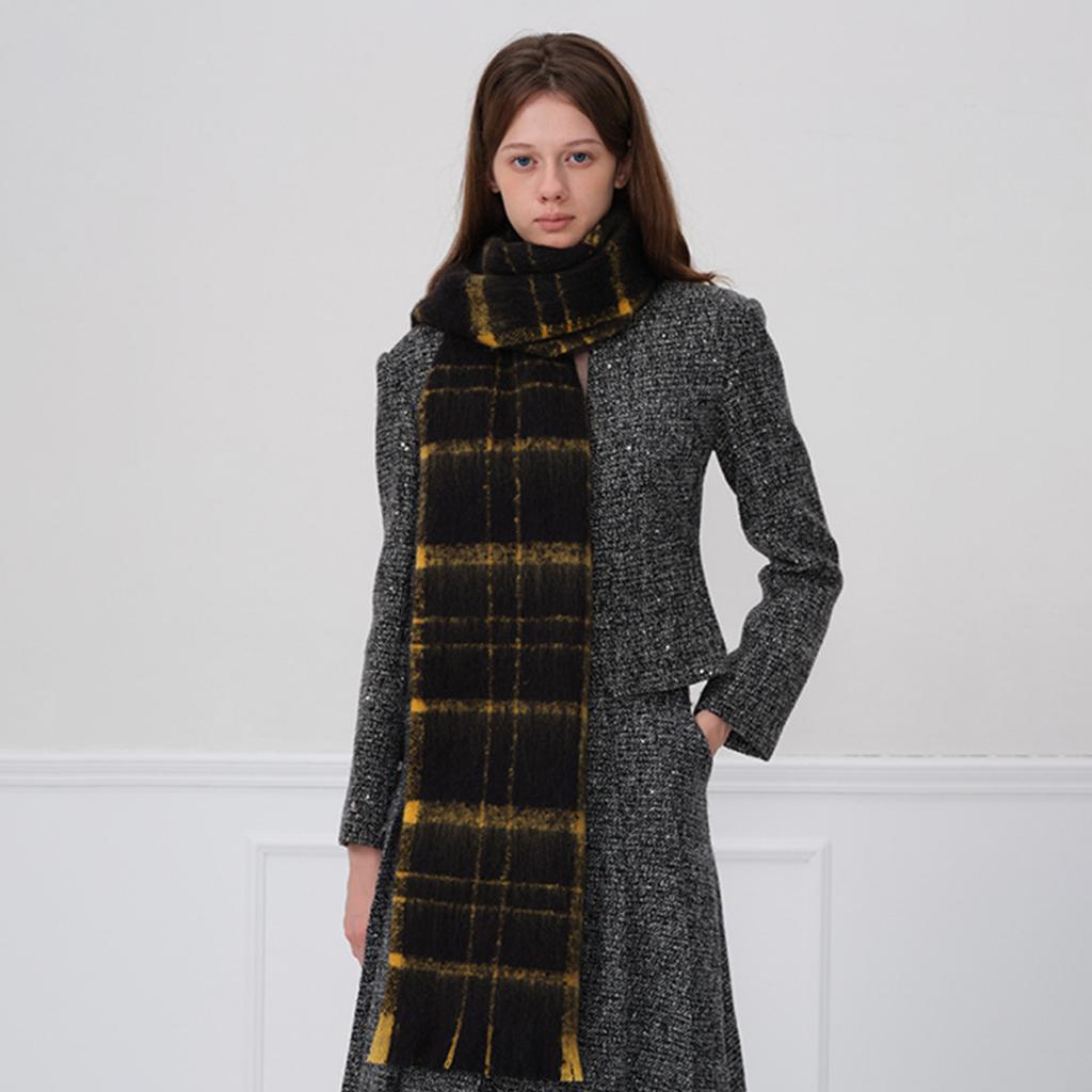 Plaid scarf women's winter senior sense thickened warm imitation cashmere scarf shawl scarf
