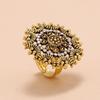 Retro Enamel Flower Ring: European & American Geometric Bohemian Style for Women