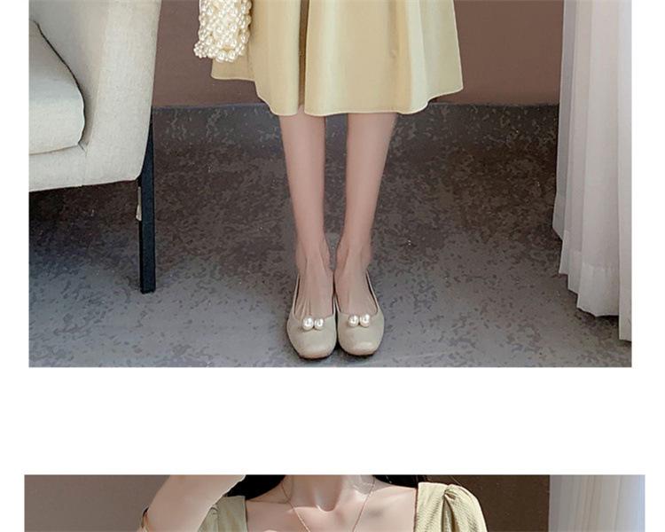 Damen Sommer Französisch Inspiriertes Schlankmachendes Taillenlanges Kleid