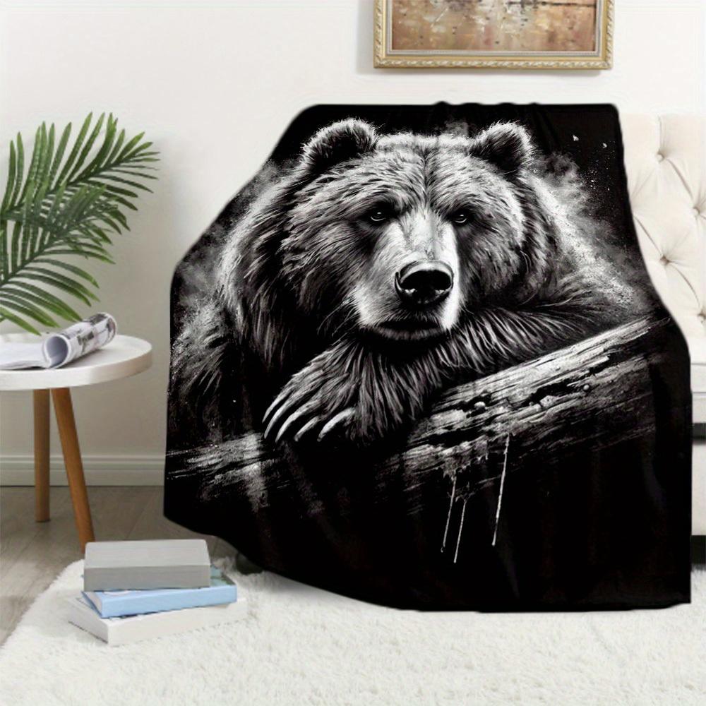 1 Stuk Beer Tak Print Flanellen Deken, Hoge Kwaliteit Comfortabel voor Alle Seizoenen, Woondecoratie, Warmte en Comfort, Perfect voor Kerstcadeaus10