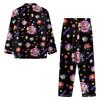 Women's 2 Piece Printed Suit Long Sleeve Button Up Top Wide Leg Pants Suit Set Pajamas Home Casual Suit