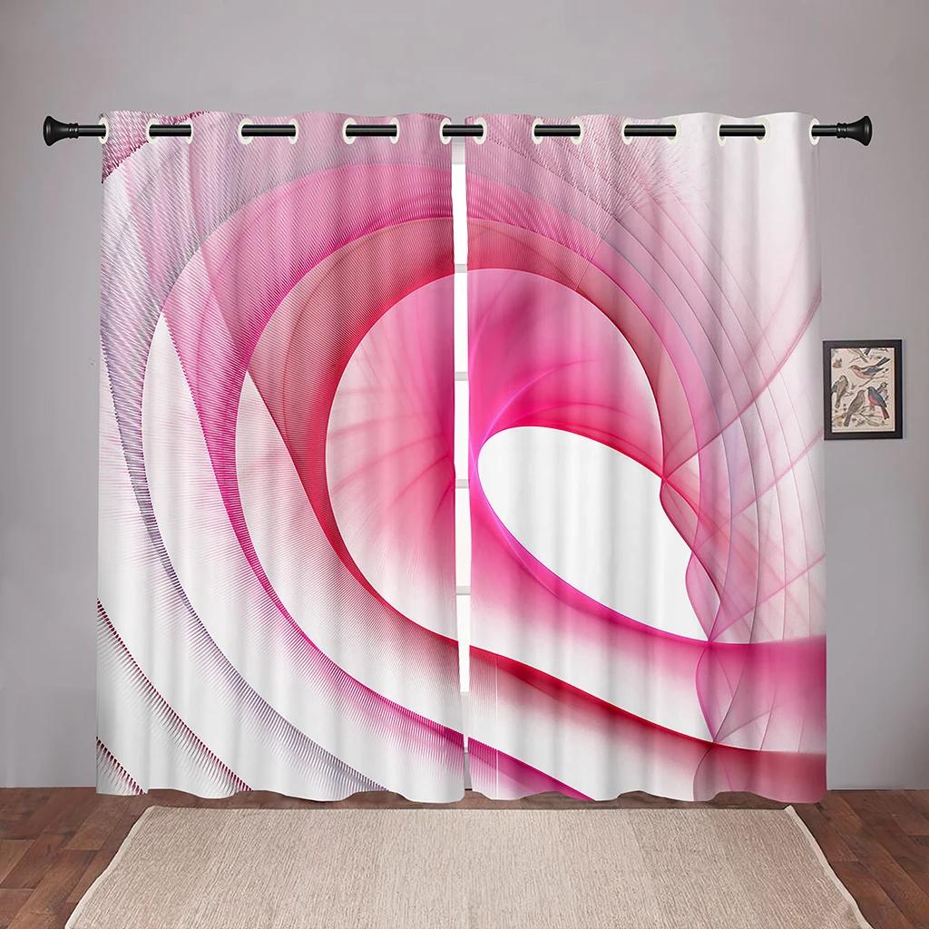 Render Abstract Art Wavy Blackout Window Curtain for Bedroom Living Room Bathroom Kicthen Door Hall Home Hook High Shading New