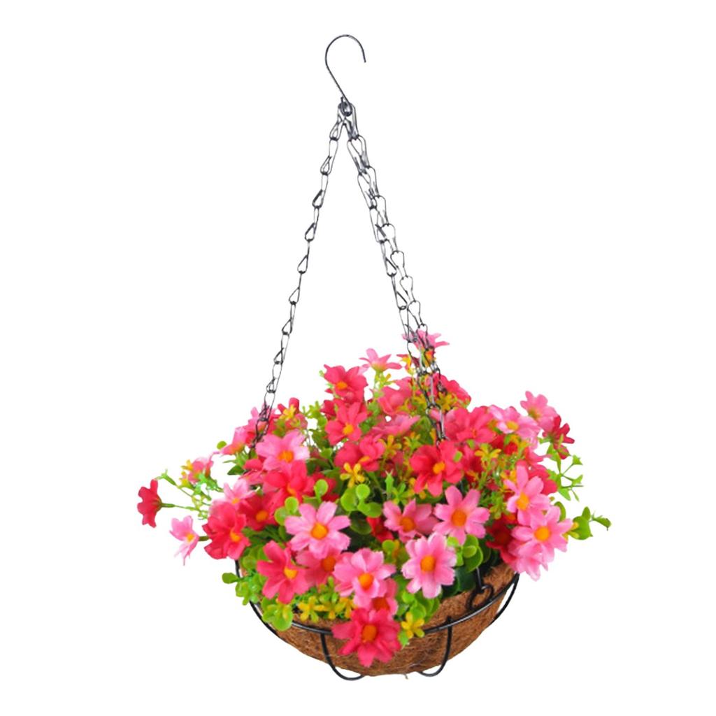 Artificial Hanging Flowers In Basket Ornament Flower Centerpieces Hanging Plant Chain Flower Pot for Lawn Yard Garden Patio
