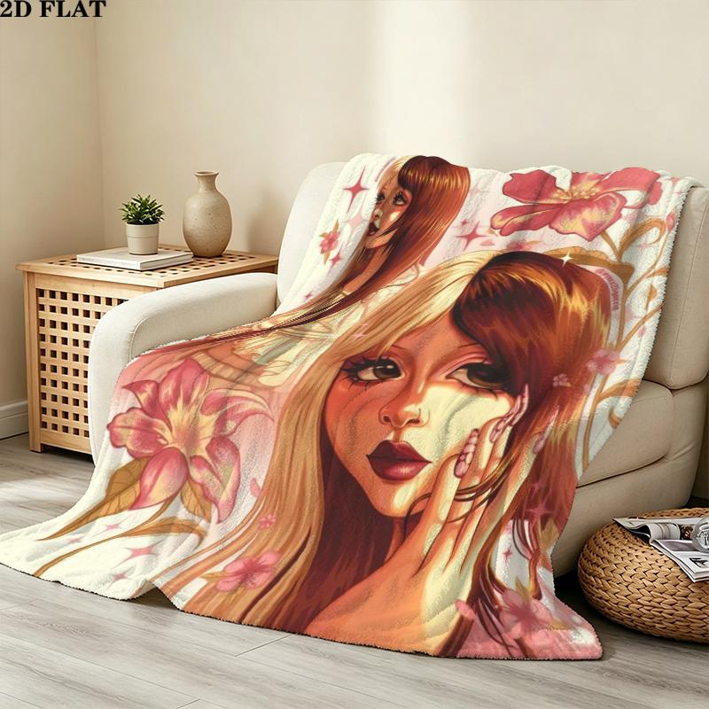Melanie Martinez Print Flannel Blanket, High quality Comfortable for All Seasons, Home Decor, Warmth and Comfort, Perfect for Christmas Gifts