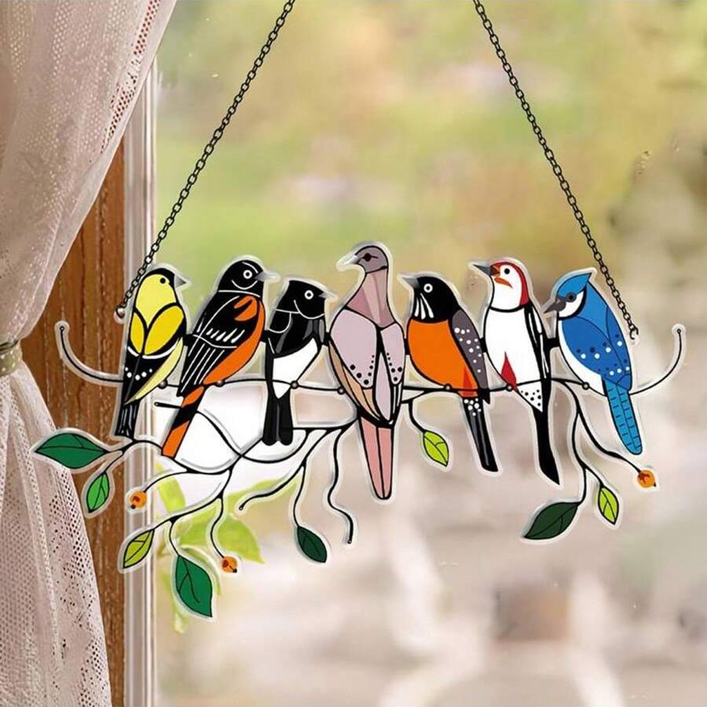 1pc painted art bird - colorful indoor and outdoor hanging decoration - decorative art style, animal theme, scene decoration