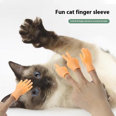 Katzenstreicheln Kleine Fingerlinge mit fünf offenen Fingern Mini-Kleine Finger mit vier Gesten zum Necken von Katzen Kreativ und lustig