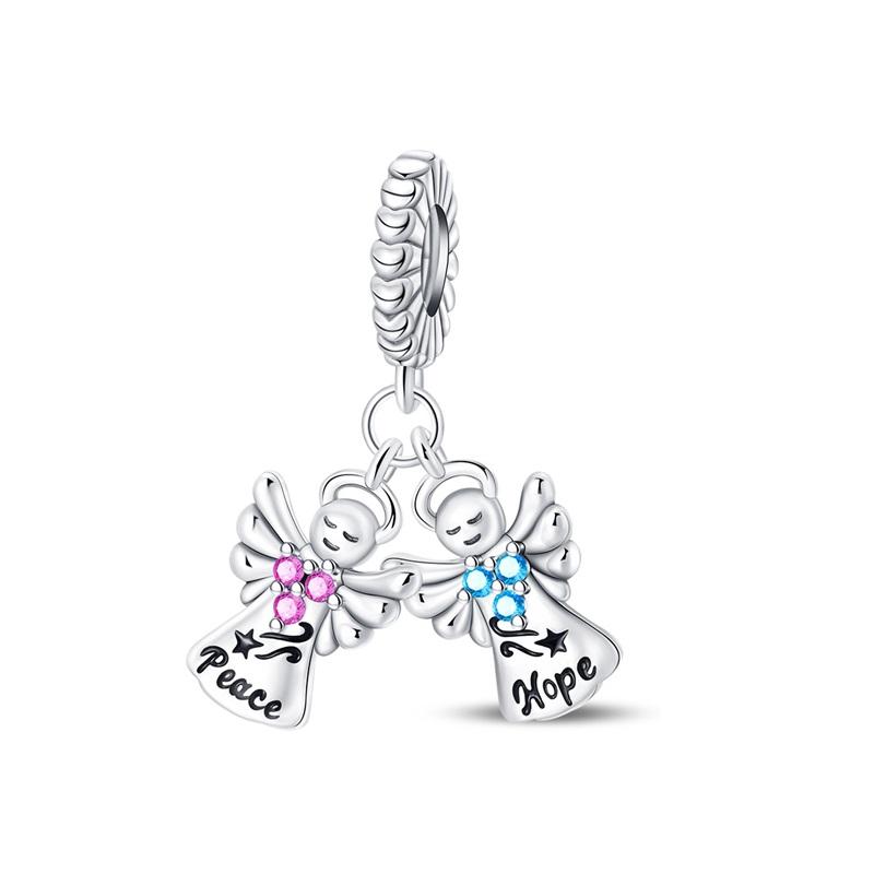 Fashion Spring Lucky Four Leaf Clover Series Copper Charms Beads Fit Original Bracelet Diy Jewelry