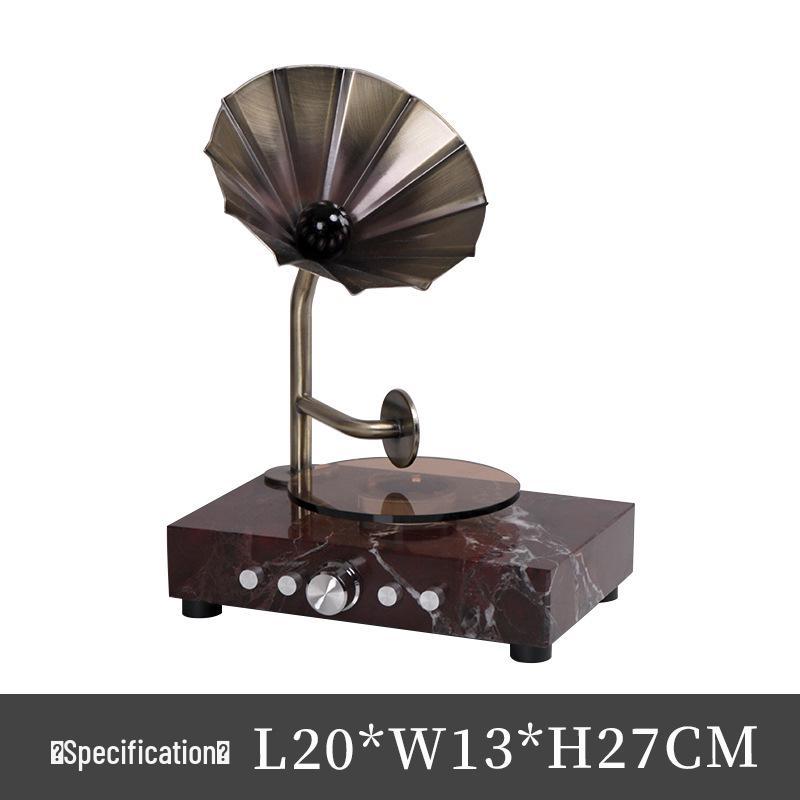 

Modern Luxe Retro Gramophone Record Player Ornament for Home, Desk, or Hotel Model Rooms вина червоного кольору