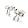 Les Trésors De Lily [J3117] - White 'Romantic Knot' Silver Earrings