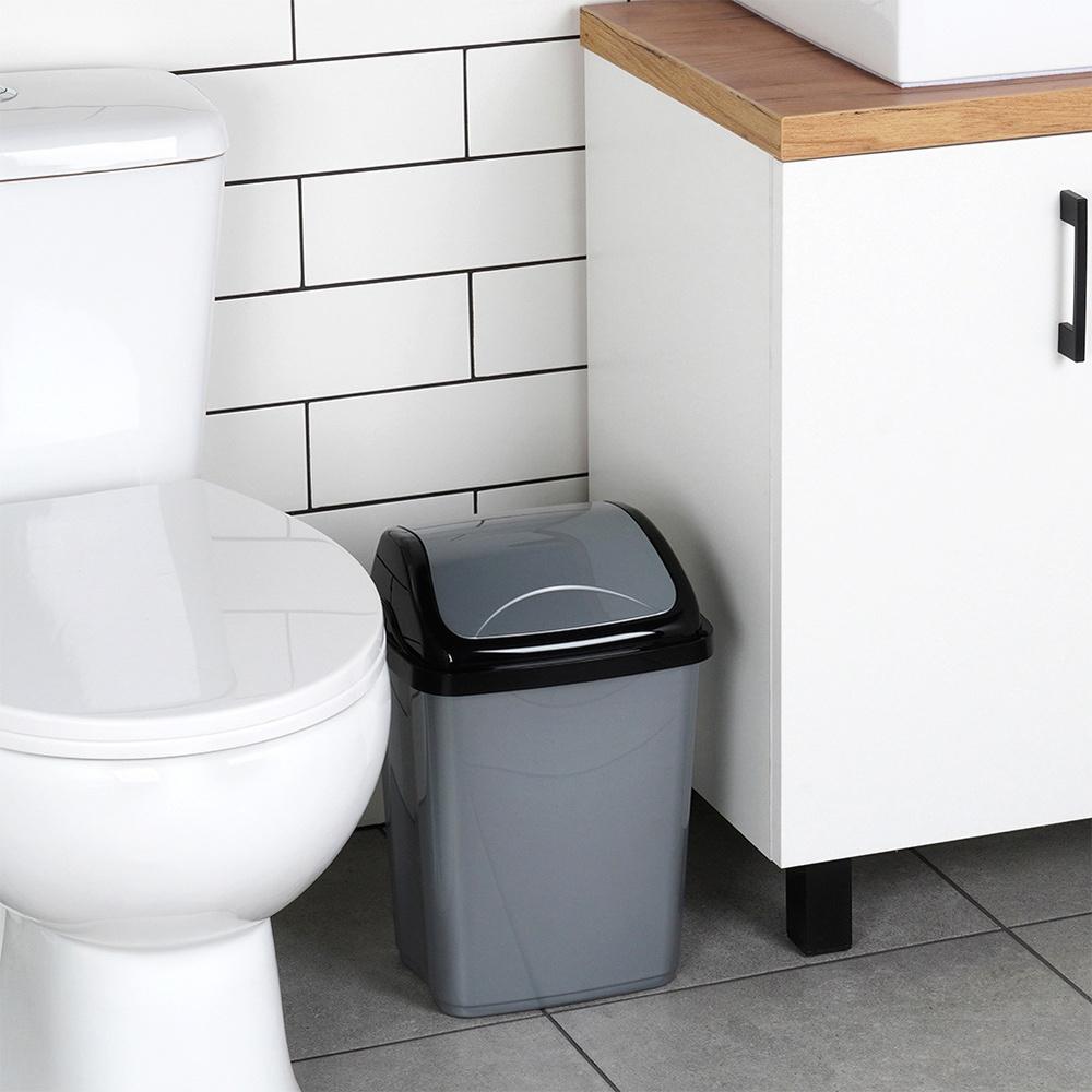 Kosz na Śmieci Odpady Plastikowy Uchylny Biurowy Łazienkowy Kuchenny 10L