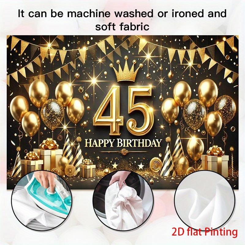 1 piece oversized gold and black birthday background with number 45 centerpiece - Elegant large balloon arch decoration