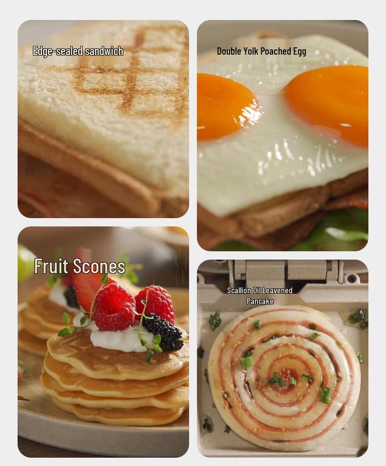 Multi-Functional Breakfast and Sandwich Maker – Crimping Toaster & Waffle Maker