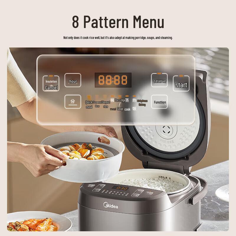 Midea 5L Smart Multi-function Rice Cooker CN Plug (adapter Included)