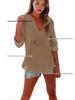 European & Asian 2025 Spring/Summer Women's V-Neck Long Sleeve Beach Hoodie with Pocket
