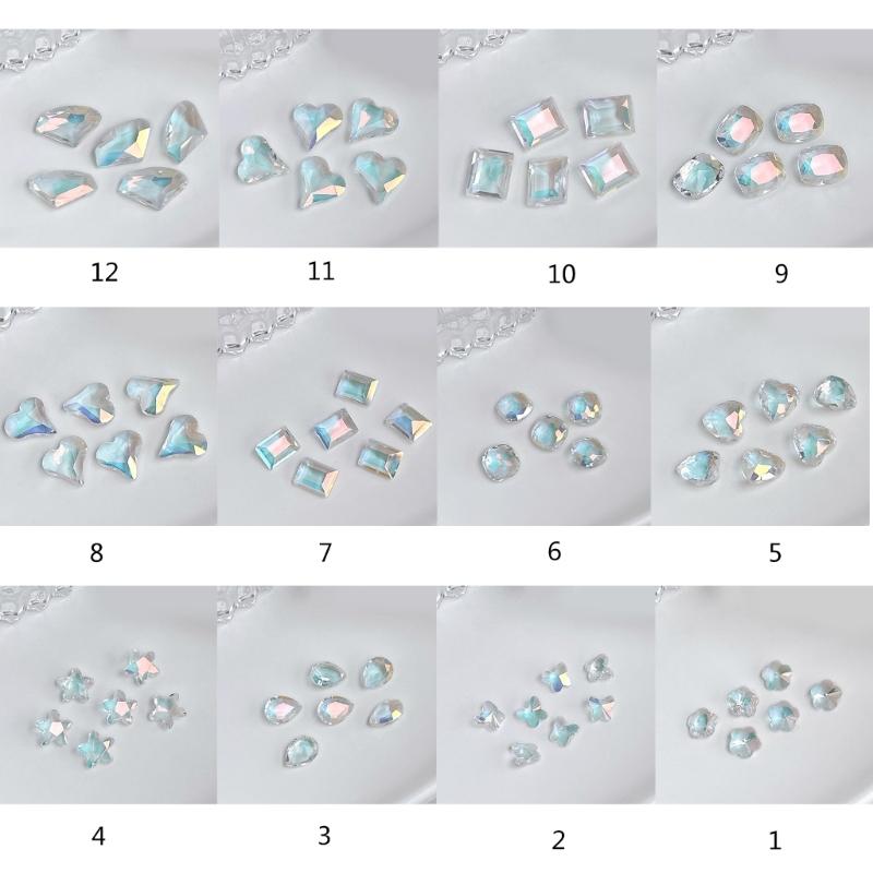 10Pcs Luxury 3D Nail Art Crafts Rhinestones Charms DIY Nail Designs Crystal Gems Dangle Manicure Nail Jewelry Diamonds