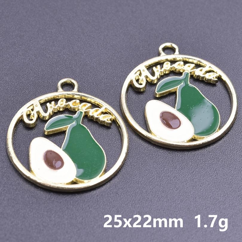 20 Stück Lebensmittel-Accessoires Rote Erdbeere Kirsche Emaille-Anhänger Für Schmuckherstellung Großhandel Frucht Banane Avocado Anhänger Anhänger-Zubehör