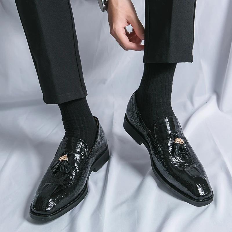 Men Loafers Tassel Business Men Shoes Black Brown Pu Shoes for Men with  Size 38-48 Mens Dress Shoes