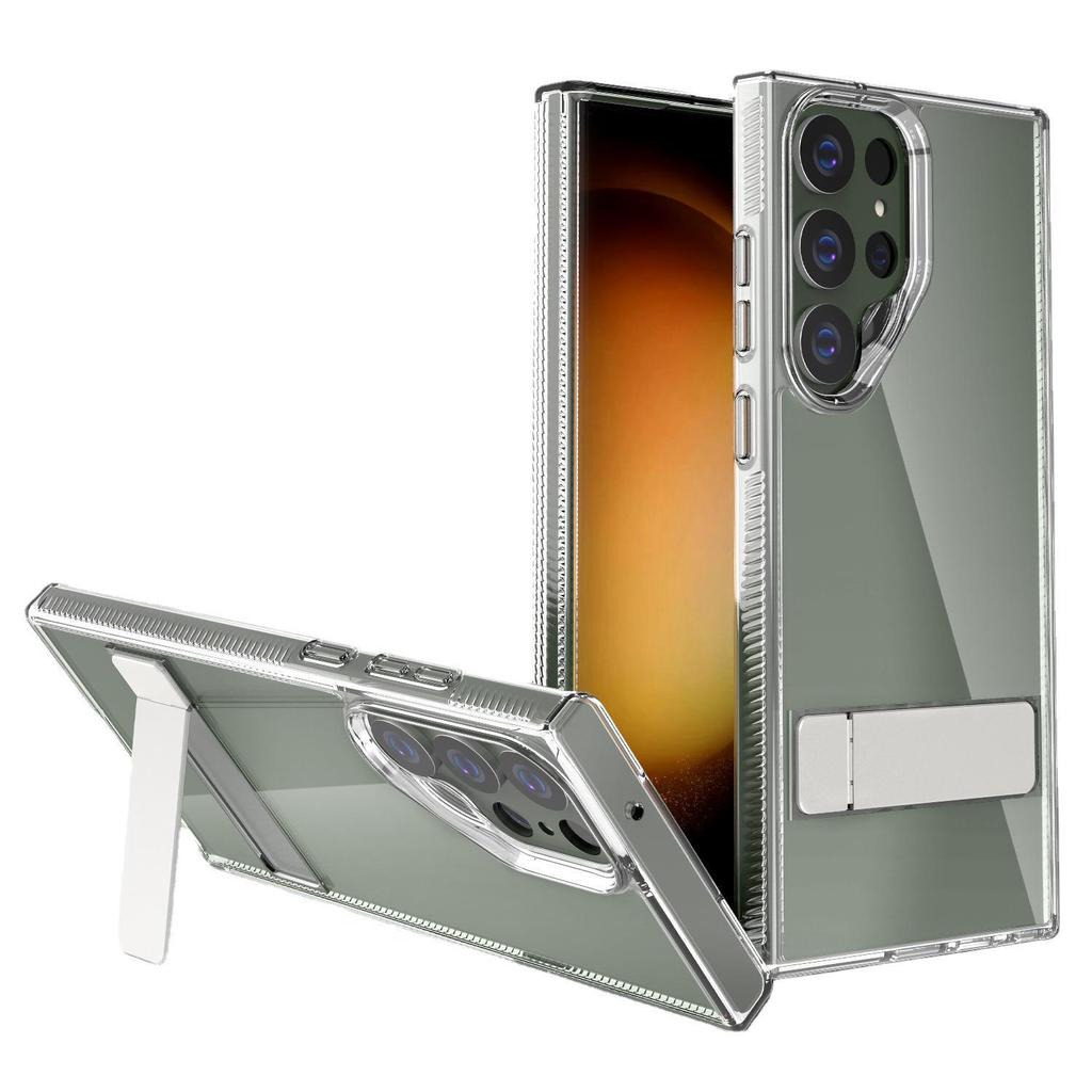 Compatible Samsung Phone Case: S26 Ultra, S25 Ultra Transparent, S24 Ultra Anti-Fall Cover with Invisible Stand.
