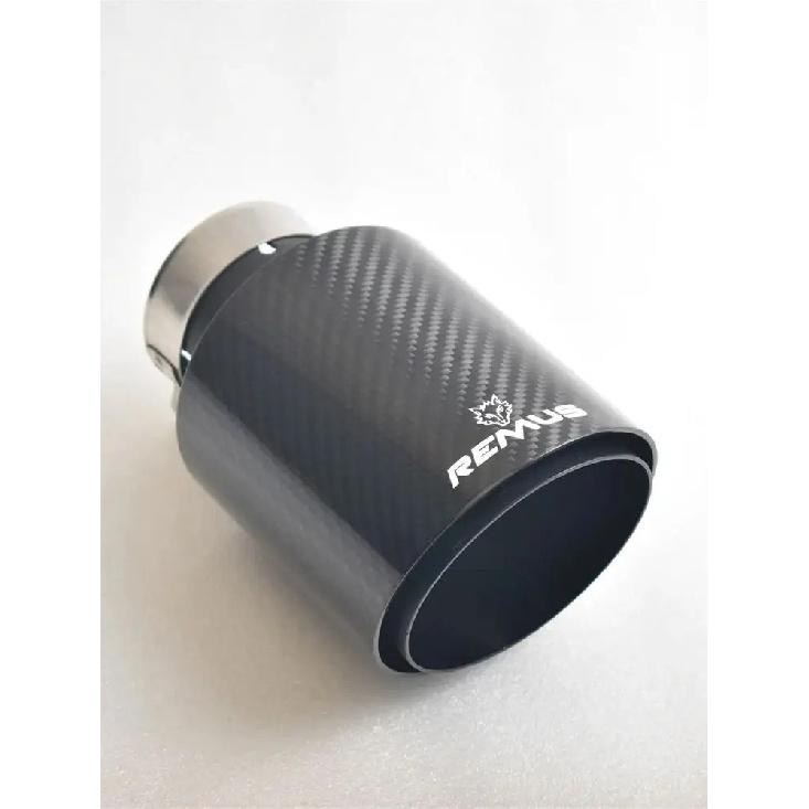 RE 1pcs Carbon Fiber Car Exhaust, Matte Black Car Modification, Angled Stainless Steel Muffler Nozzle Car Tailpipe