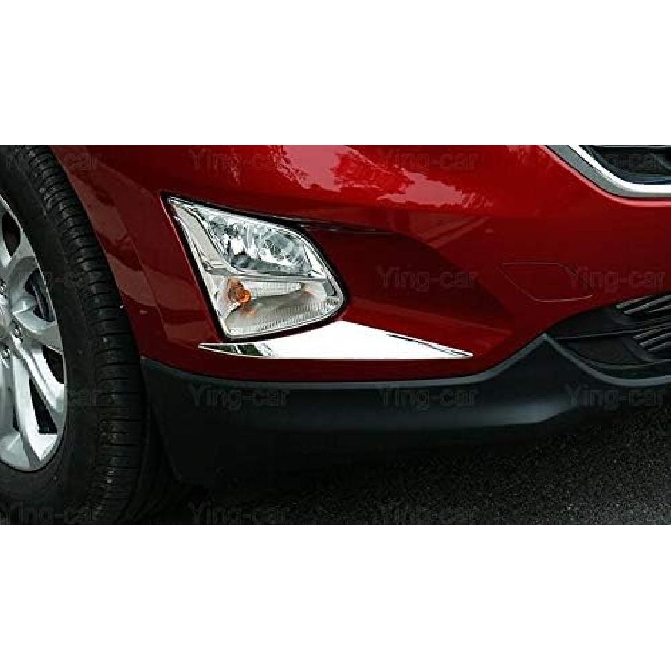/ 2Pcs Chrome Front Fog Light Lamp Cover Trim Molding Compatible for Chevy Chevrolet Equinox 2018-2019