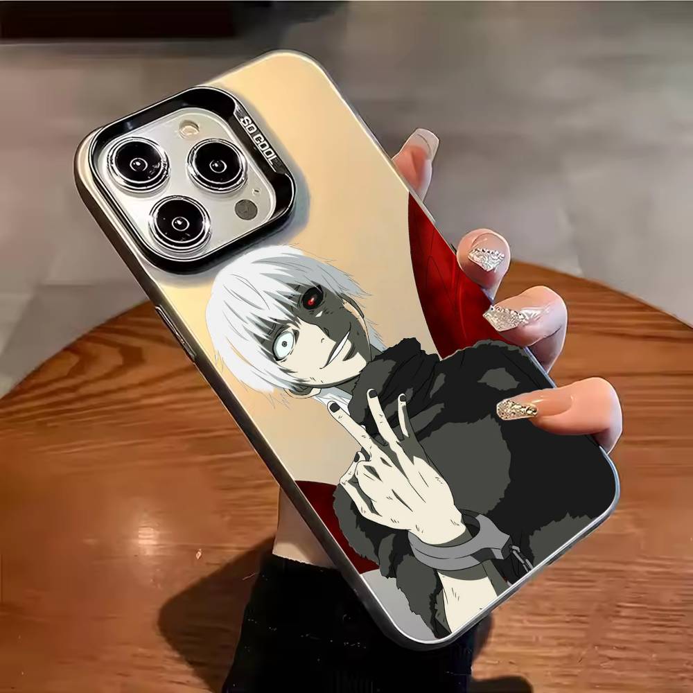 

Чехол для телефона T-Tokyo Anime Ghoul Цвет Серебристый Корпус Для IPhone 17 16 15 14 13 12 11 Pro Max Plus iPhone17promax