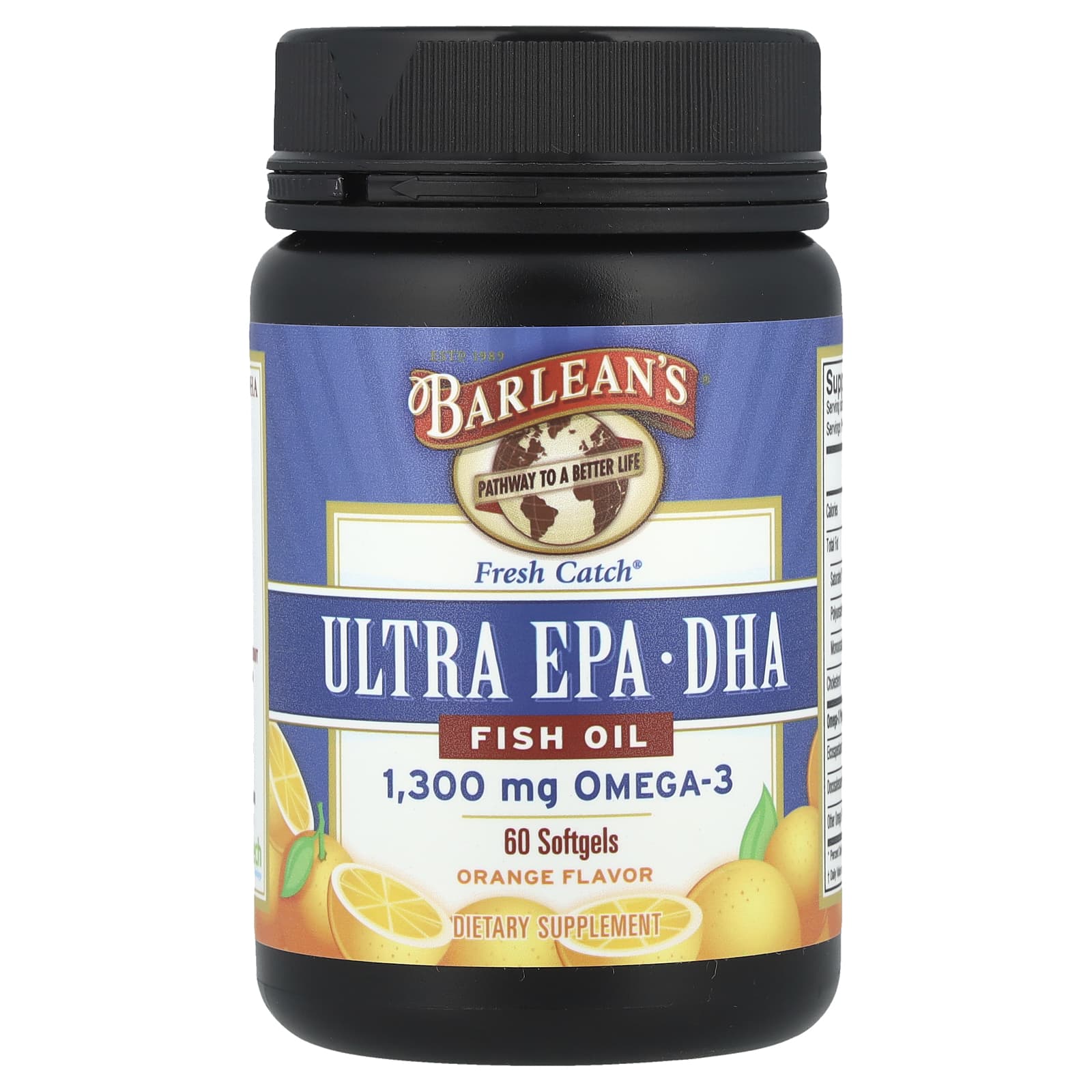 

Barlean S, Fresh Catch®, Ultra Epa/Dha Fish Oil, Orange, 60 Softgels (650Mg/Softgel)