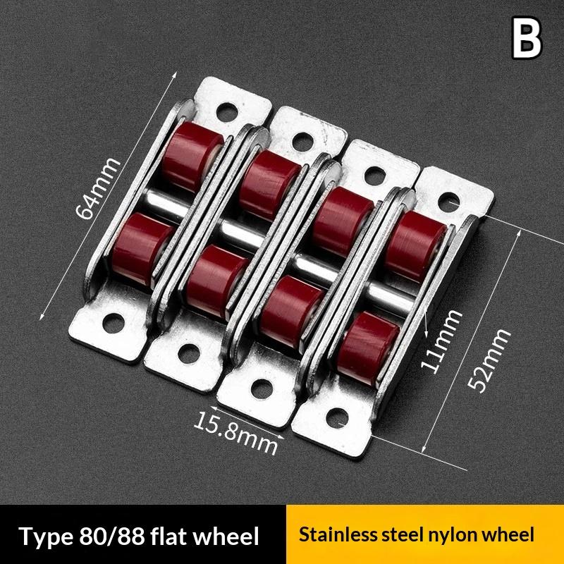Silent Sliding Window Pulley 4 Pcs Nylon Steel Slot Wheel Heavy Duty Universal Door Window Sliding Replacement Fittings for Home