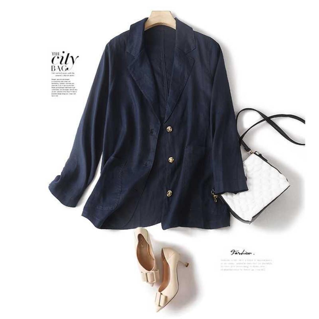Women's Jacket Comfortable Linen Suit Thin Jacket Loose Versatile Top