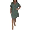 Women's Casual Sundress Beach Dress For Women 3/4 Sleeve Dress V Neck Loose Dresses Midi Dress