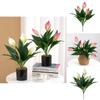 Silk Plant Spathiphyllum Artificial Flower Decor For Home Office Gift