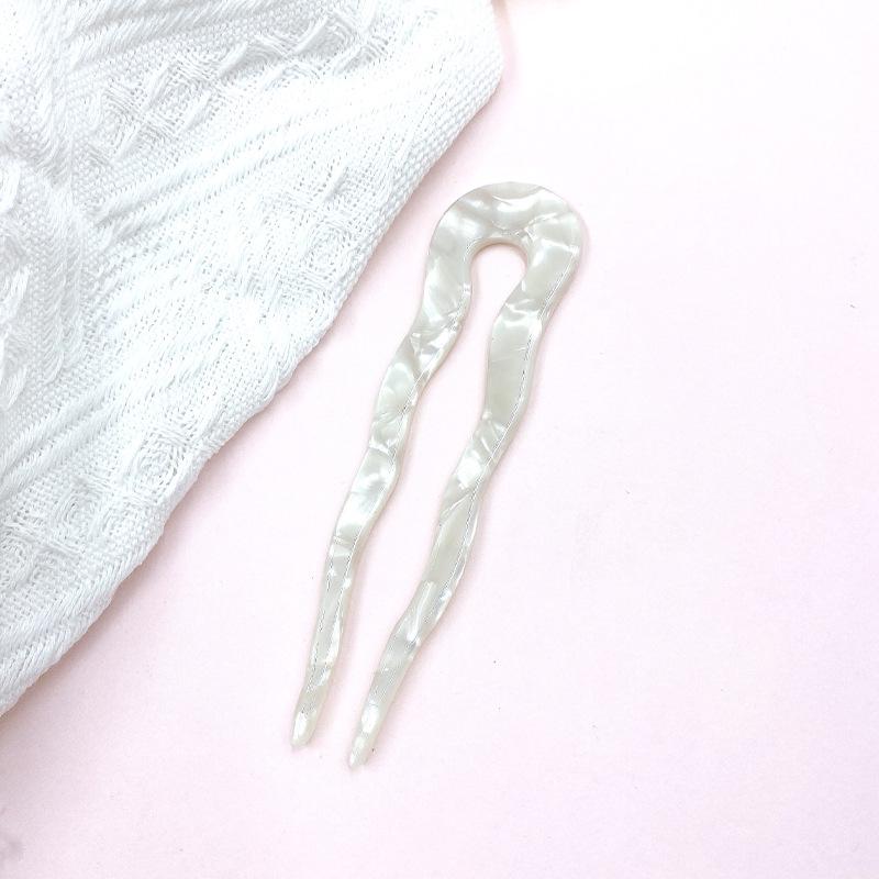 

Корейская U-образная ацетатная заколка для волос для элегантной небрежной прически «пучок»