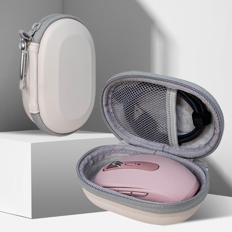 Durability Carrying Case For MX Anywhere3S Wireless Mouse Holder Box Featuring Soft Velvet Lining And Meshes Pocket