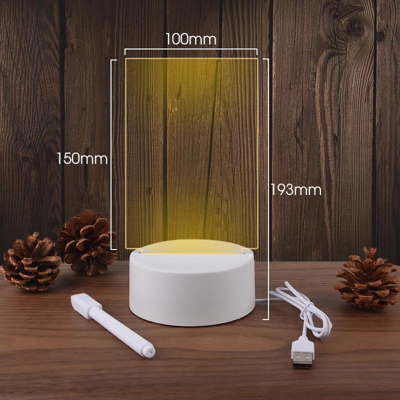 

Note Board Creative Led Night Light USB Message Board Holiday Light With Pen Gift For Children Girlfriend Decoration Night Lamp warm white light