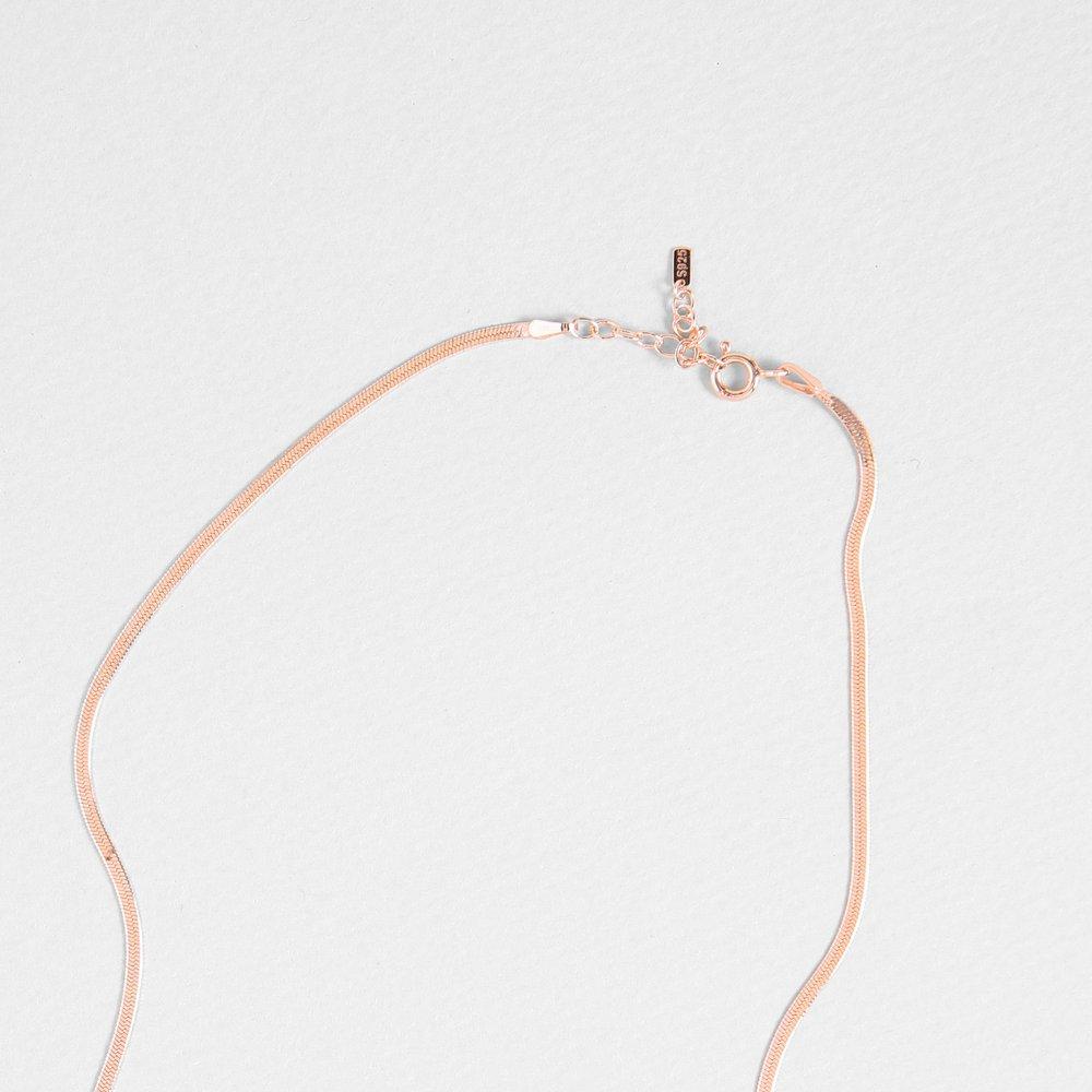 [Judy And Paul] Selene Simple Rose Gold Herringbone Chain Necklace N51664