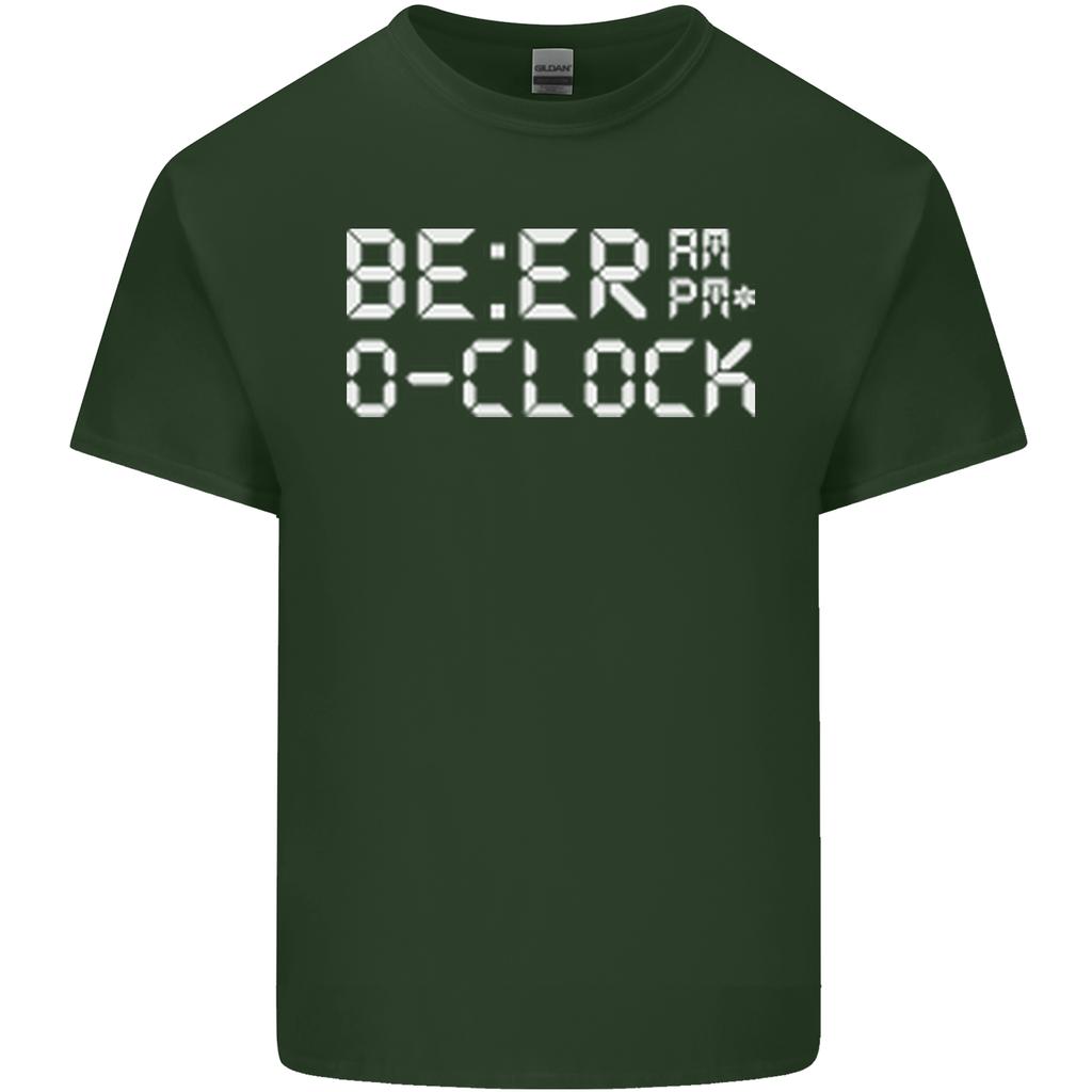 Beer OClock Funny Alcohol Drunk Humour Unisexs Light Cotton TShirt