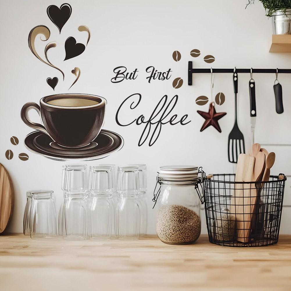 Vintage Style Coffee Cup Wall Sticker A Delightful Touch for Your Living Space