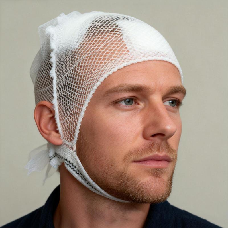 Elastic Mesh Cap Four Sided High Elasticity Fixed Mesh Cover Adult Child Head Injuries Dressing Postoperative Nursing Bandage
