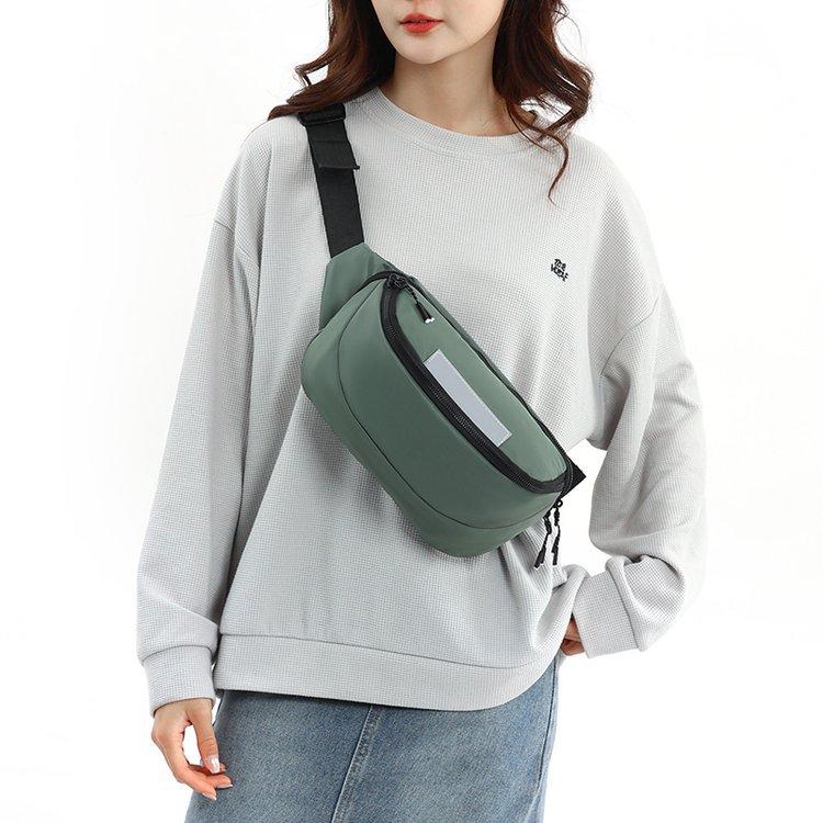 Sports Waist Bag for Men and Women, Casual Canvas Single-shoulder Crossbody Bag, Outdoor Waterproof Chest Bag, Versatile Small Crossbody Bag