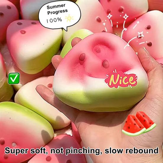 Simulation Watermelon Piece Squeeze Toy Stress Relief Fruit Pinch Sensory Toy Kids Adults Soft TPR Stress Ball Calming Fidget Toy